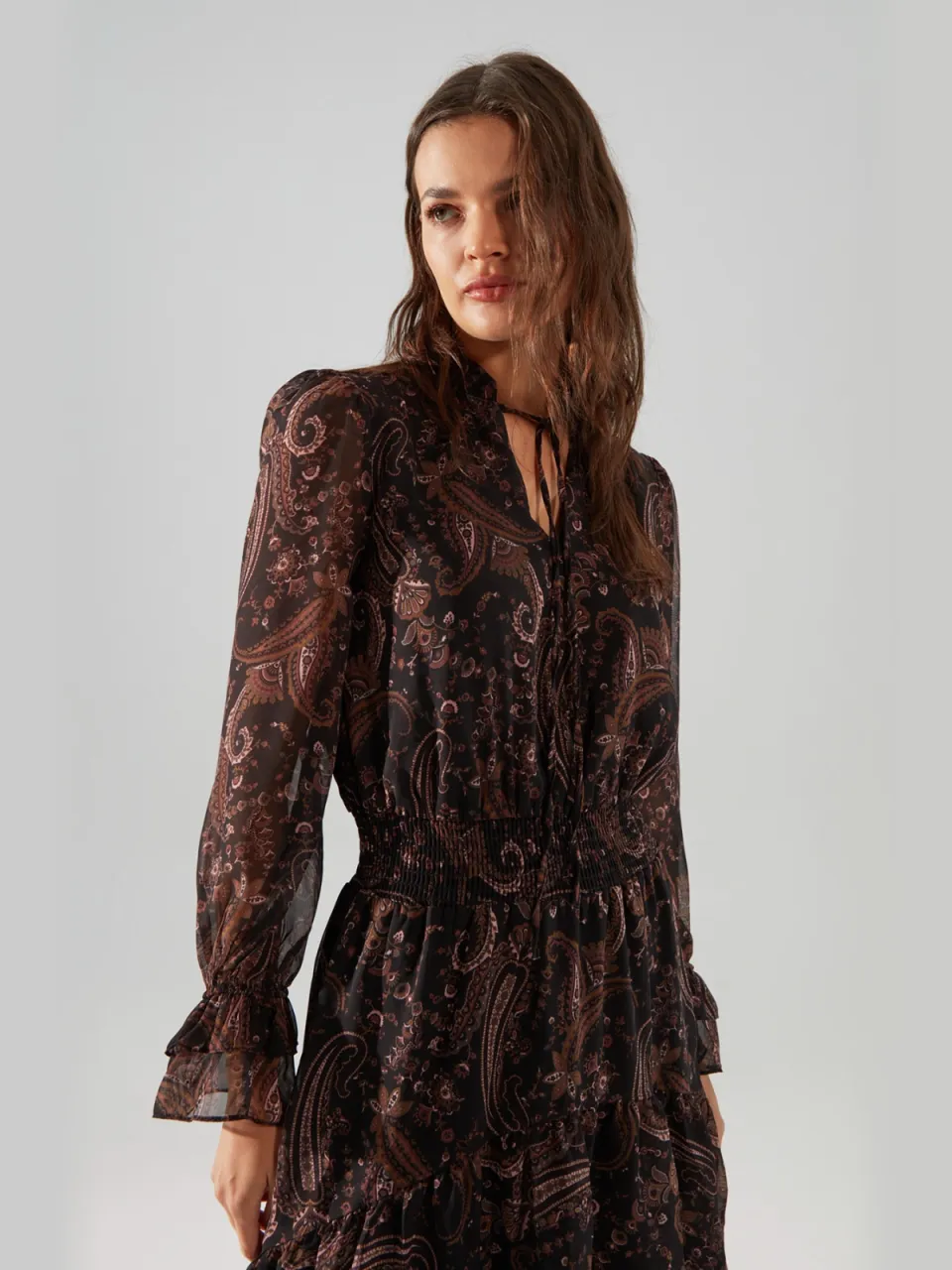 Trendyol TRENDYOLMİLLA Dames Meerkleurig Paisley Midi Lang Avond / Dagelijks Skater Jurken veelkleurig, foto 2