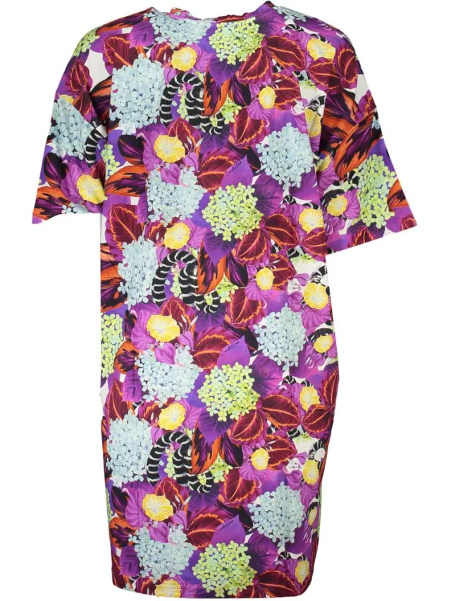 Cavalli Class Florale Print Zijde Mini Jurk paars, foto 2