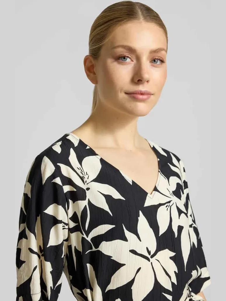 s.Oliver Relaxed Fix vrijetijdsjurk van viscosemix zwart/ecru, foto 4
