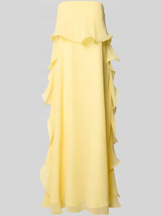 Vero Moda Maxi-jurk van chiffon model 'IRIS' lichtgeel, foto 2