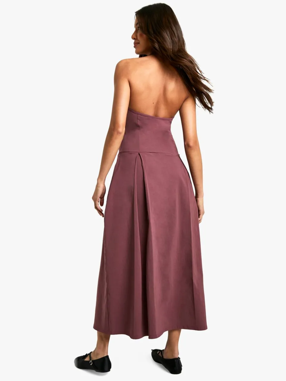 boohoo Dames Bengaline Halter Neck Midaxi Skater Jurk mauve, foto 2