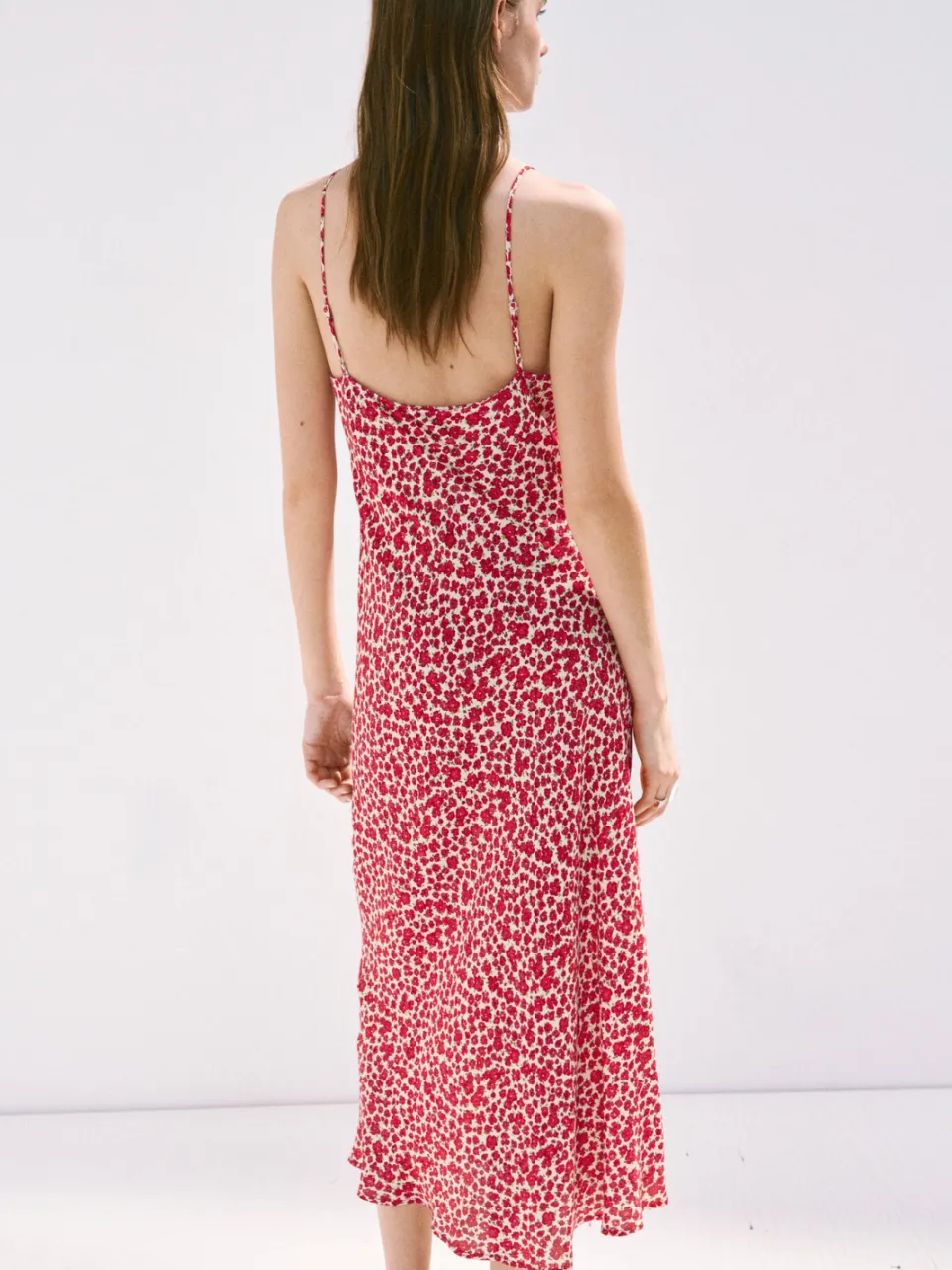 Mango viscose gebloemde midi jurk - rood, foto 3