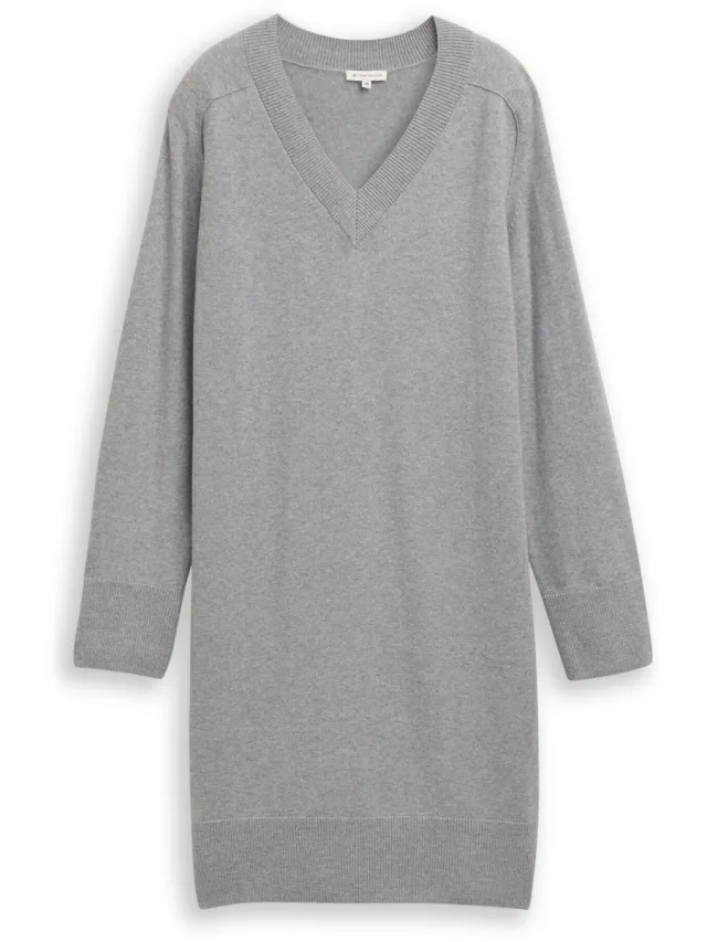 Tom Tailor Gebreide jurk met kasjmier - medium silver grey melange