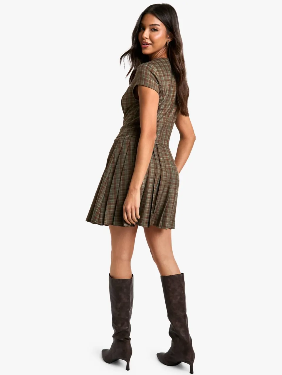 boohoo Dames Cap Mouws Geplooide Getailleerde Jurk multicolor, foto 2