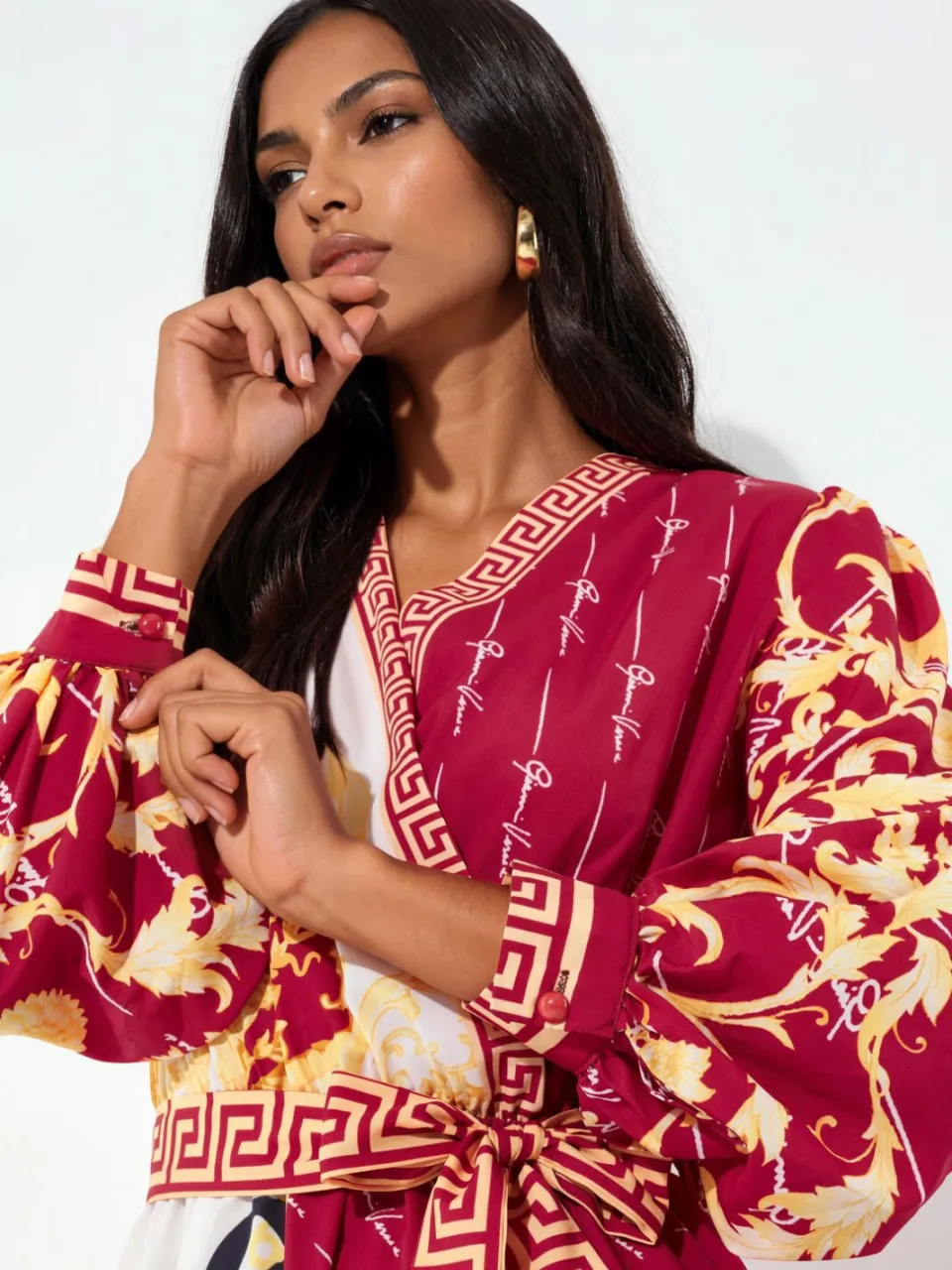 MSN Collection Gedrukte Maxi Jurk met Ceintuur veelkleurig, foto 2
