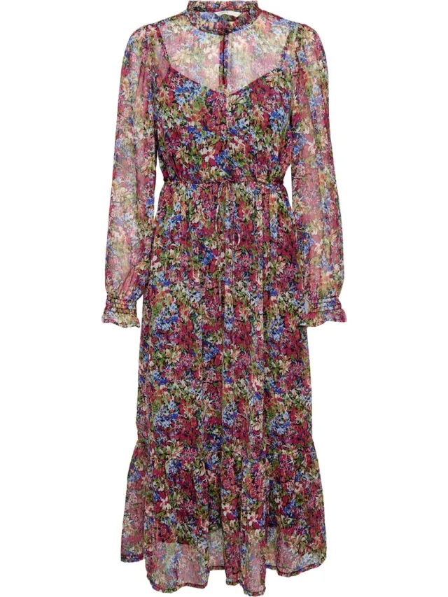 Only ONLGABBI L/S MIDI DRESS PTM Dames Jurk Rose Violet