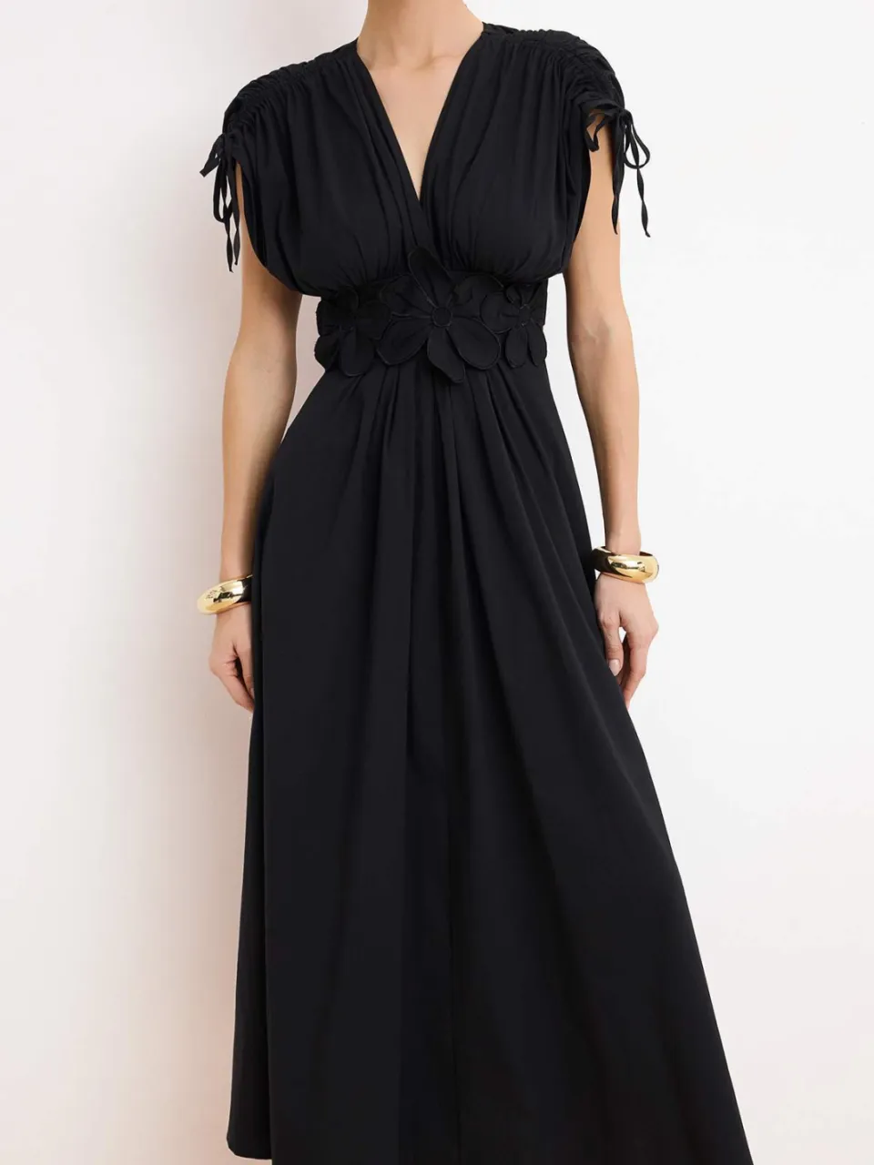Trendyol TRENDYOLMİLLA Dames Zwart Effen Maxi Mouwloos Stijlvol/Avond Skater Jurken, foto 2