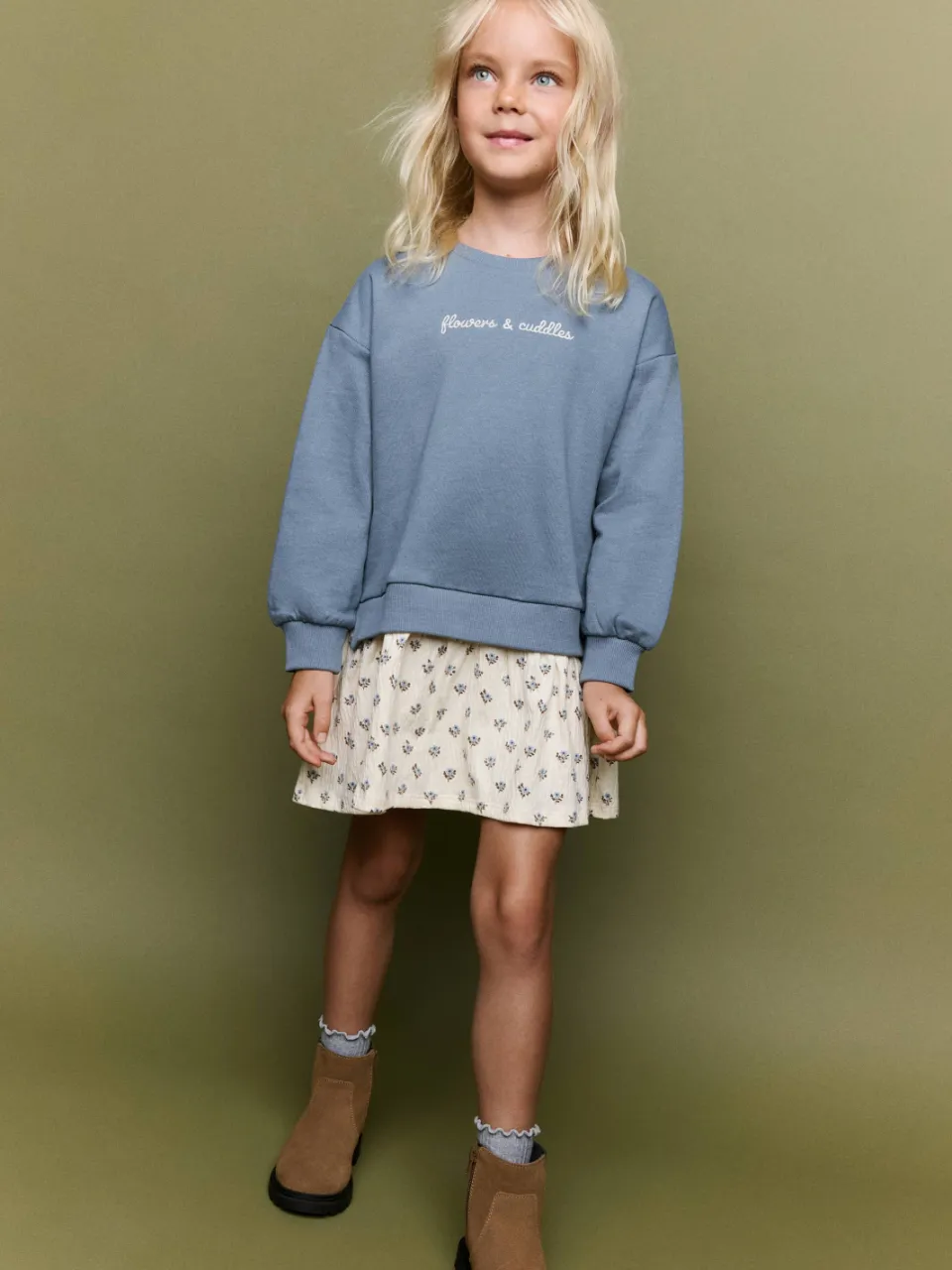 Mango Kids sweatshirt met tekst blauw, foto 4