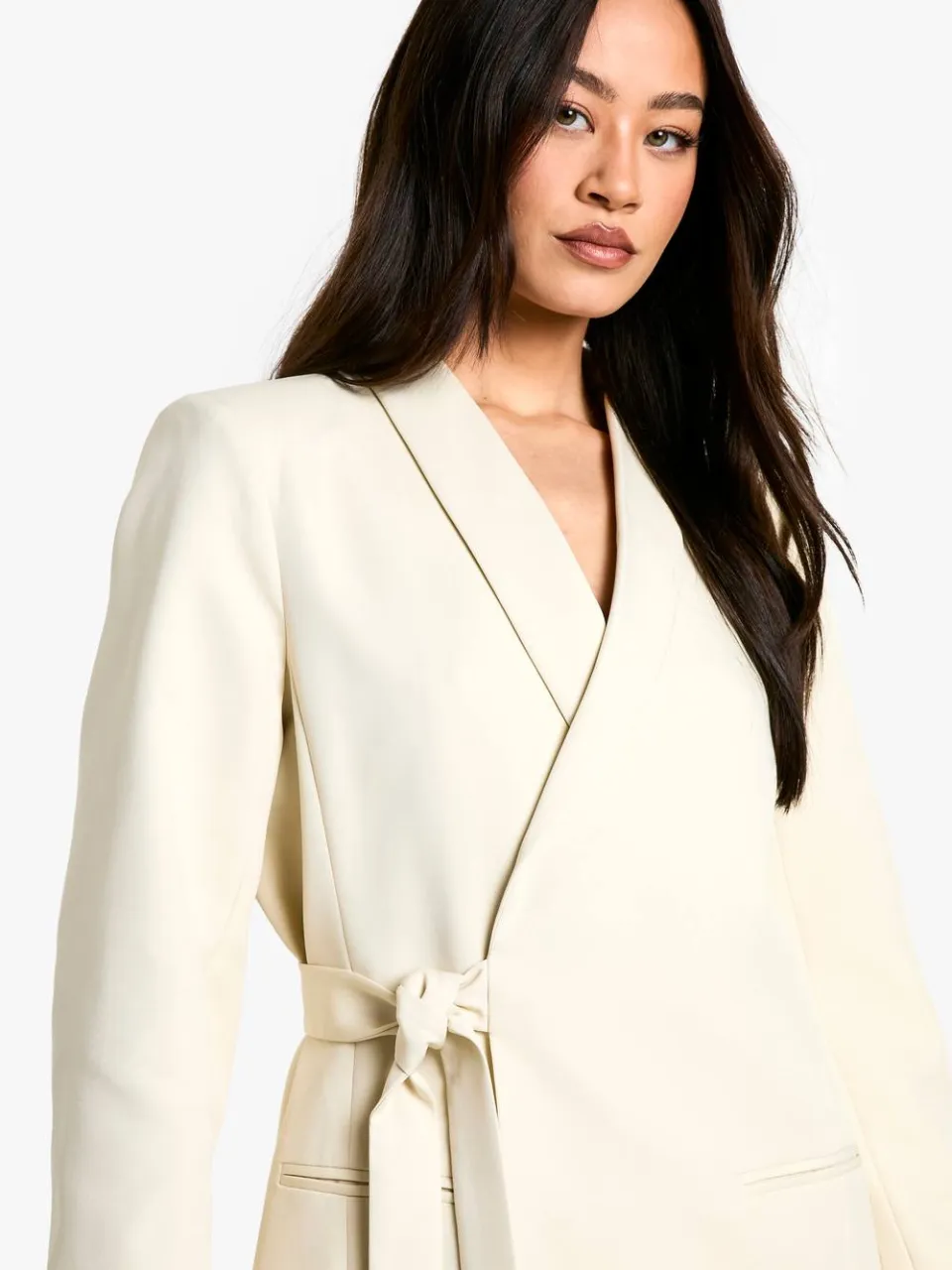 boohoo Dames Tall Tie Side Blazerjurk steen, foto 4