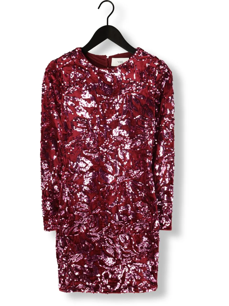 Y.A.S. YAS Dames Jurken Yasrococo Sl Sequin Dress - Bordeaux, foto 2