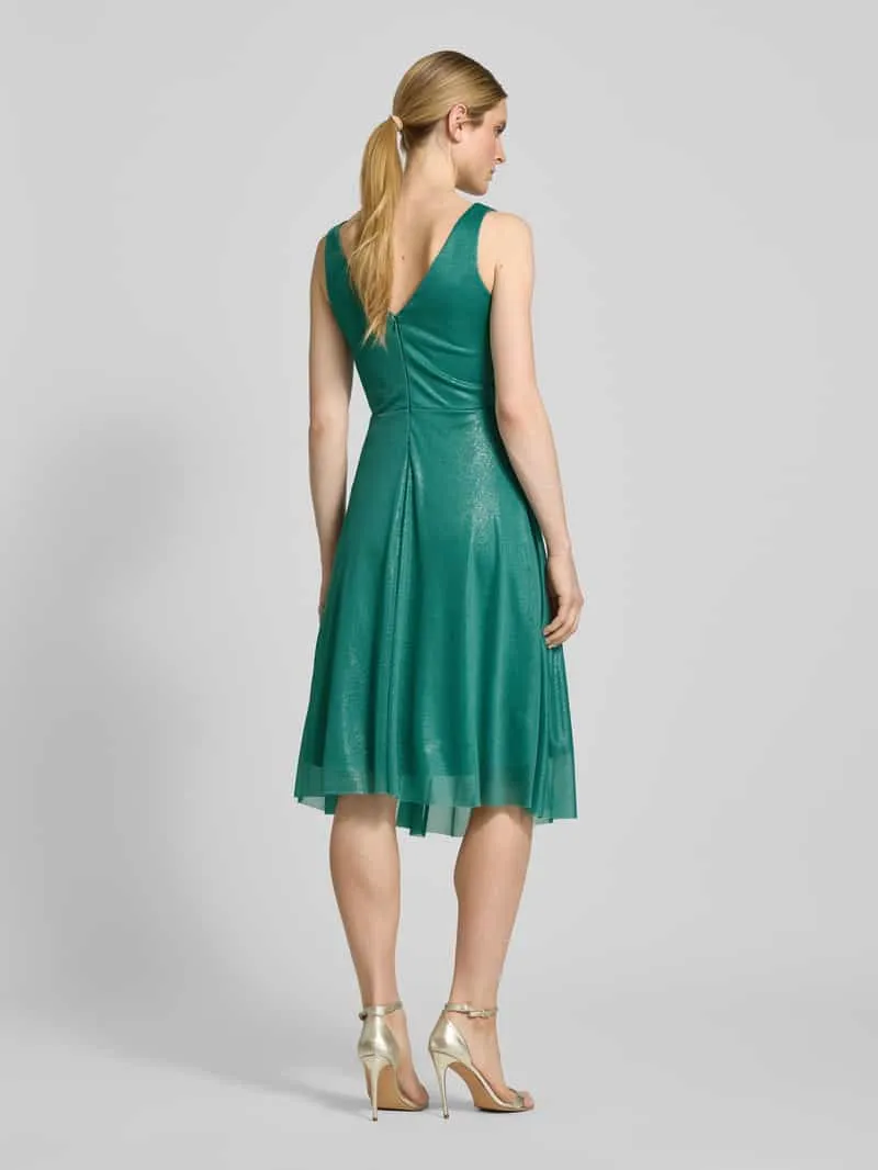 TROYDEN COLLECTION Cocktailjurk in wikkellook mintgroen, foto 3