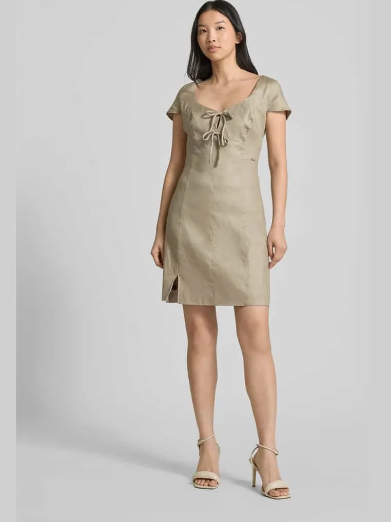 Guess Mini-jurk met koordsluiting, model 'ISABEAU' Rietgroen