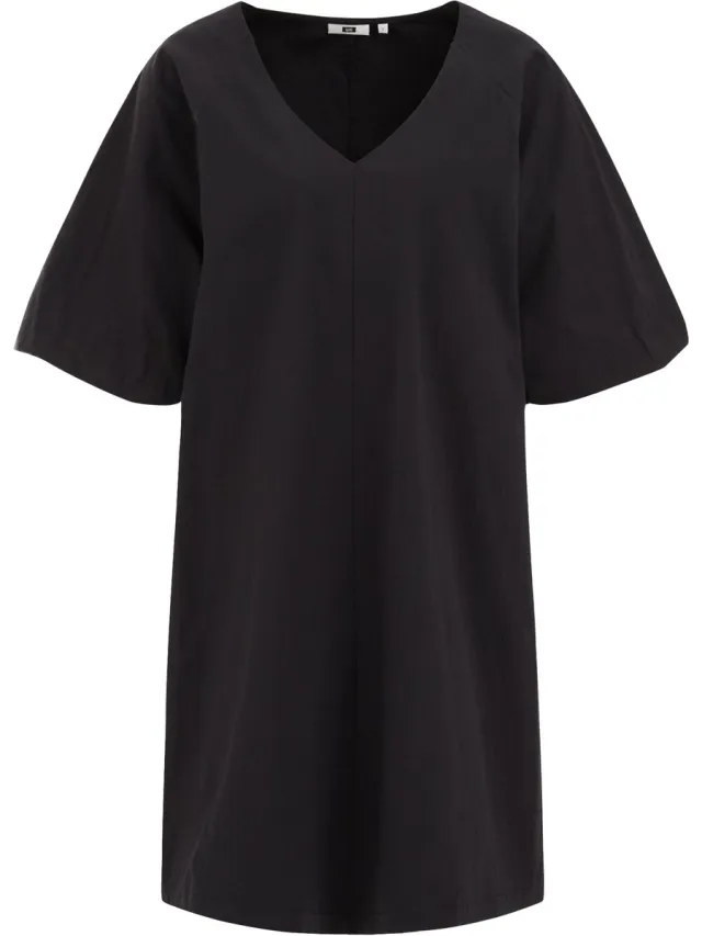 WE Fashion Dames jurk met ballonmouwen Black