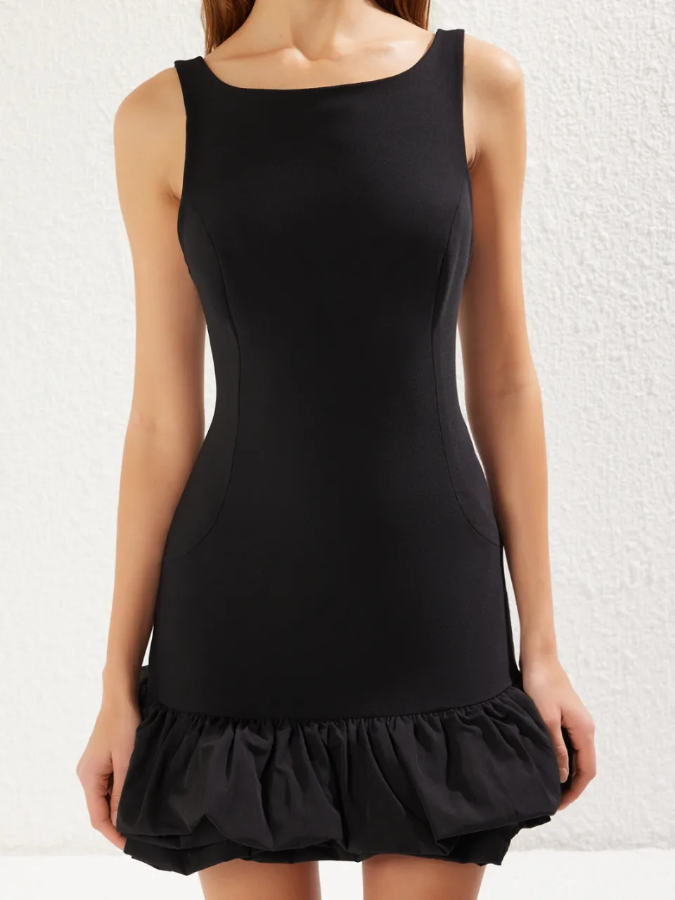 Trendyol TRENDYOLMİLLA Dames Zwart Effen Extra Kort / Super Mini Mouwloos Stijlvol/Avond Bodycon Jurken, foto 2