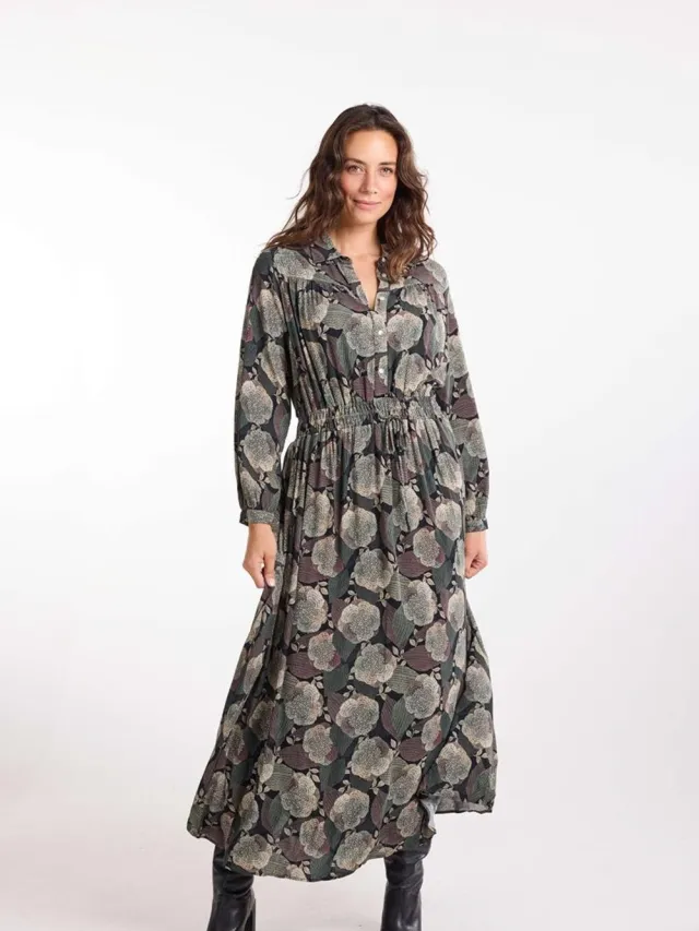 Didi Dames Dress Chosen Brown Tundra print Beige / bruin