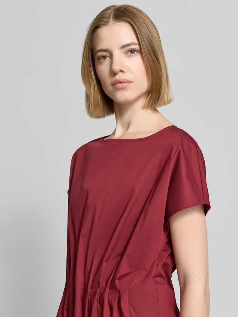 Christian Berg Woman Selection Midijurk met ronde hals en draperieën bordeaux, foto 5