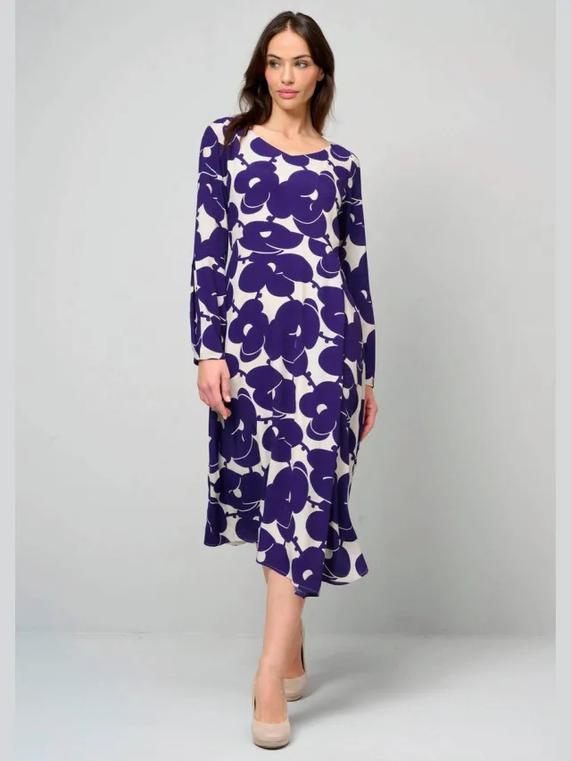 Alba Moda Jurk Jurk wit / donkerpaars