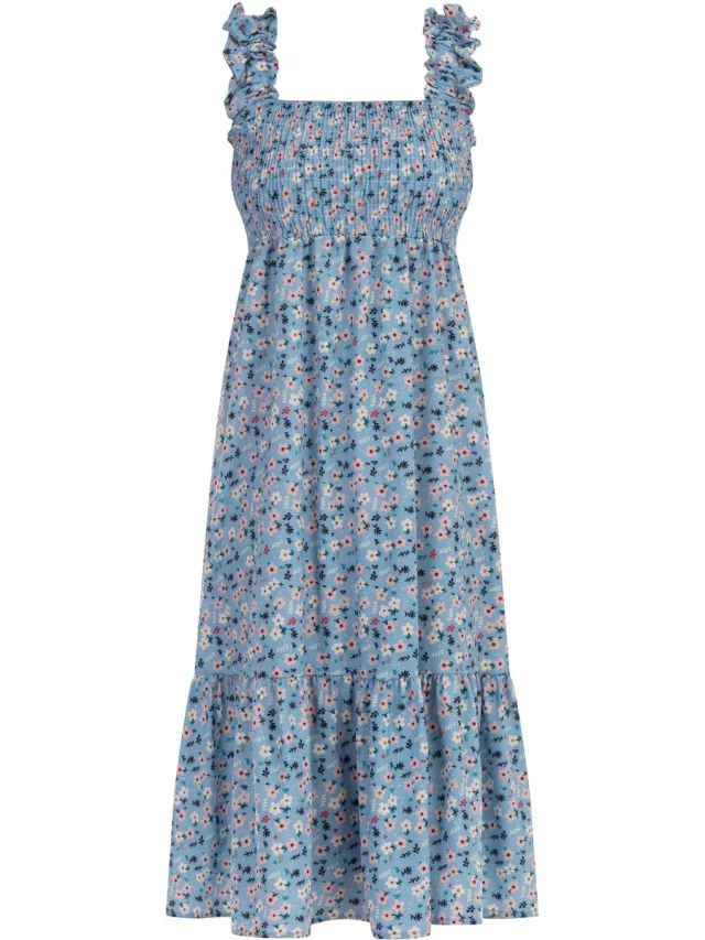 MyMo midi-jurk Blauw Veelkleurig