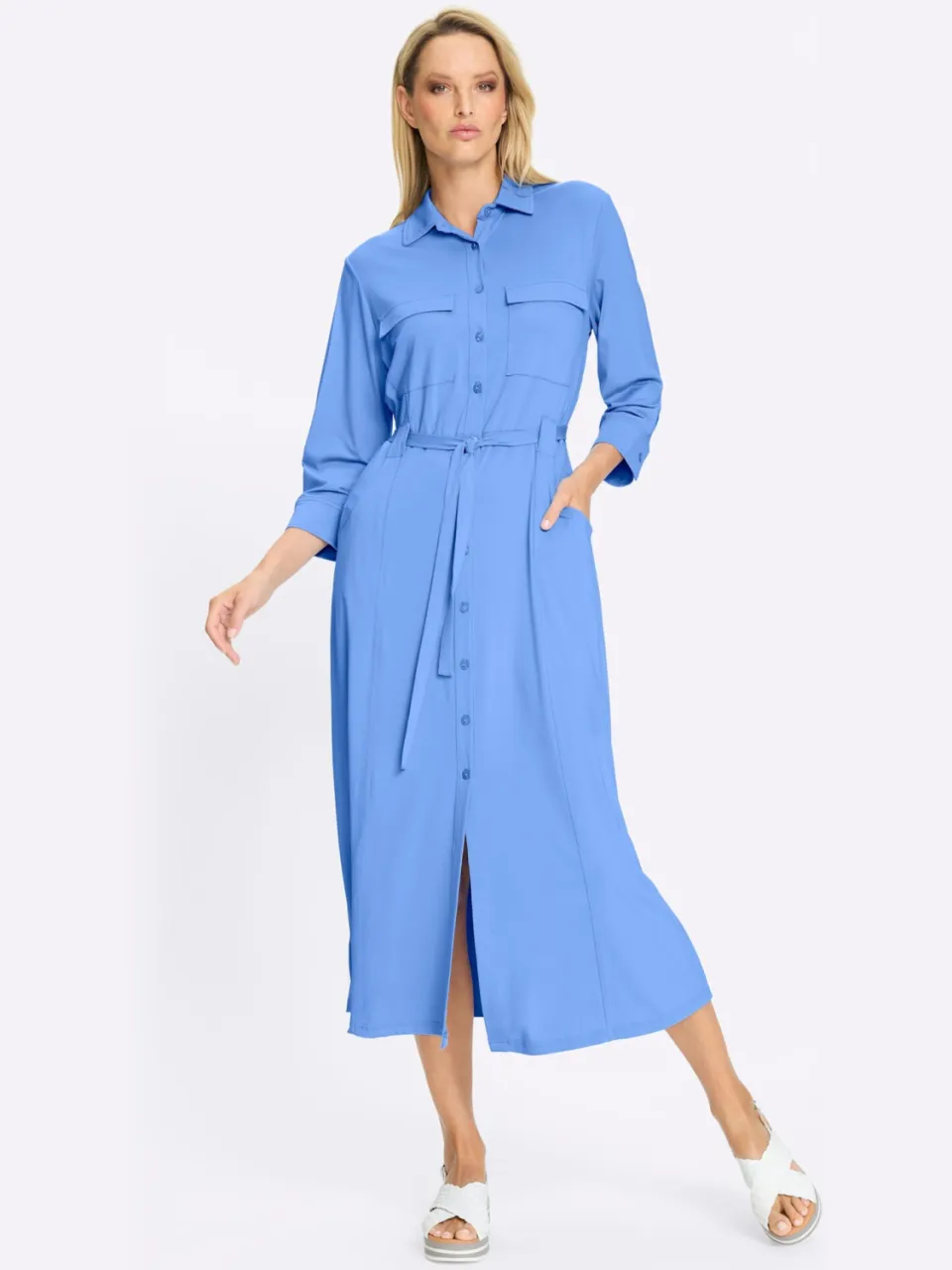 Jersey jurk hemelsblauw