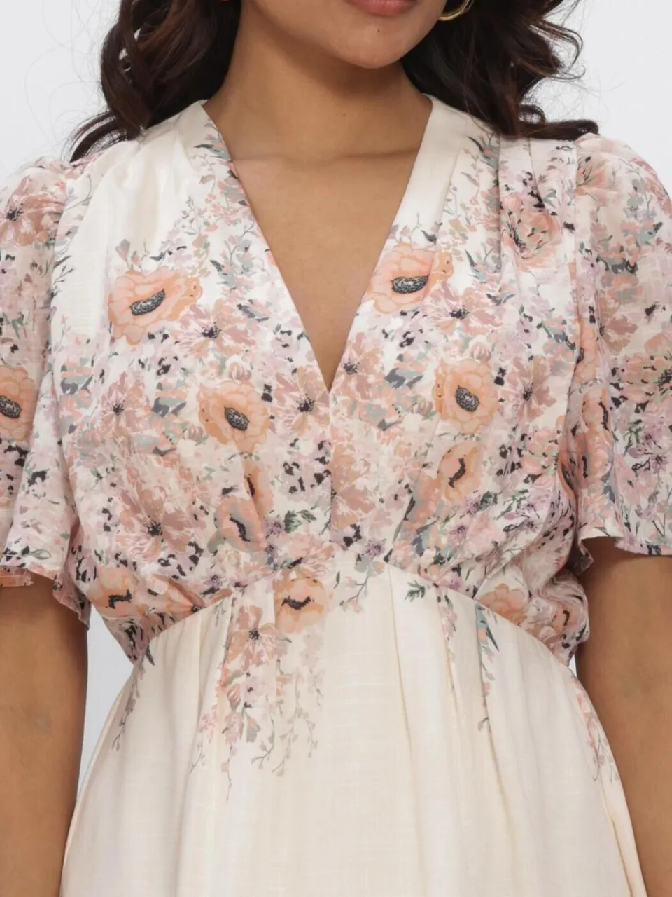 NEO NOIR Dames Jurken Serna Flower Print Dress - Ecru, foto 4