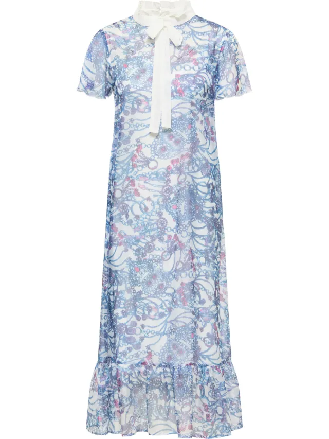 Faina midi-jurk met allover-print naemi blauw, foto 2