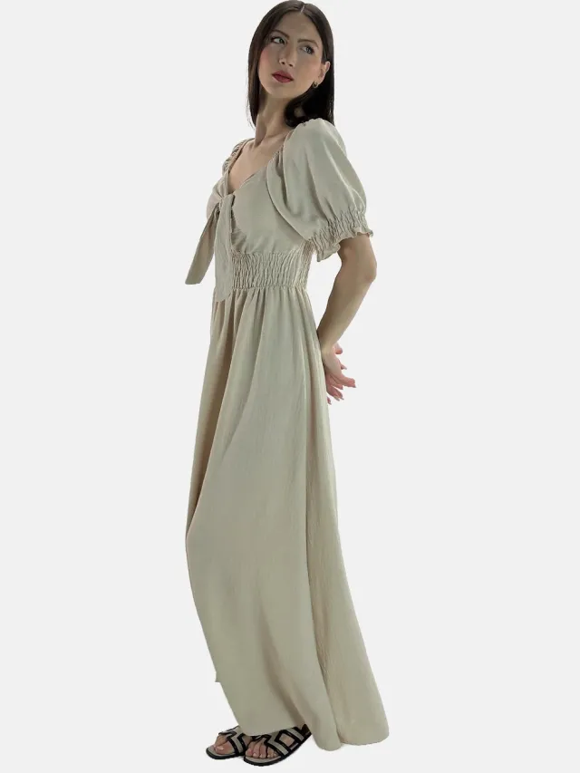 Elara Maxikleid Beige