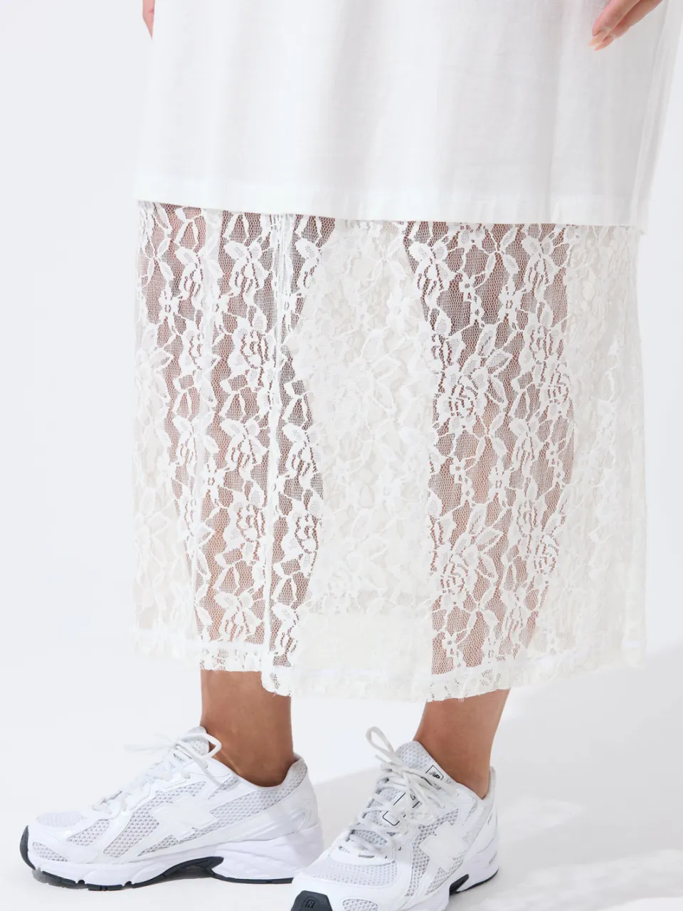 Limited Collection Wit Jurk Met Kanten Zoom, foto 5