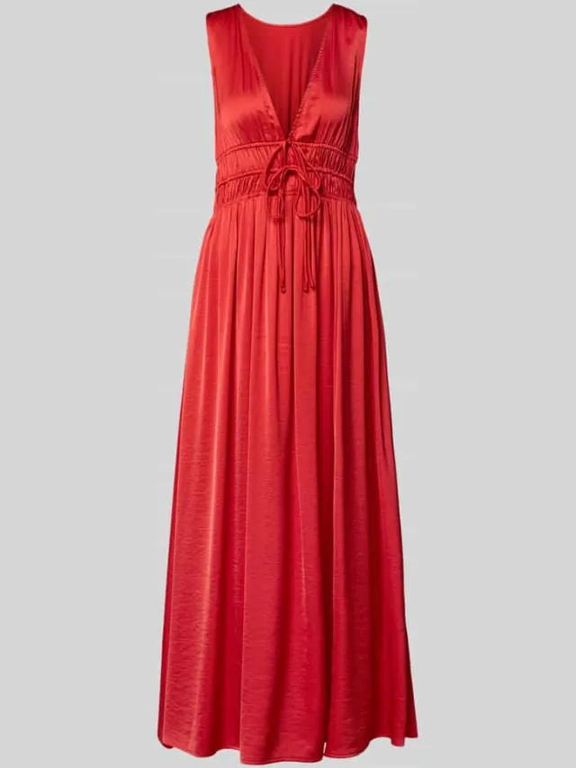 MbyM maxi-jurk met diepe V-hals model 'Marja' rood, foto 2