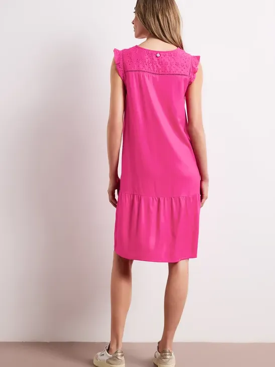 Street One Knielange jurk met Shiffley-details roze, foto 2