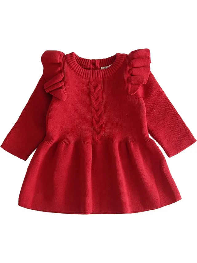 Baby Garden gebreide meisjes jurkje Rood