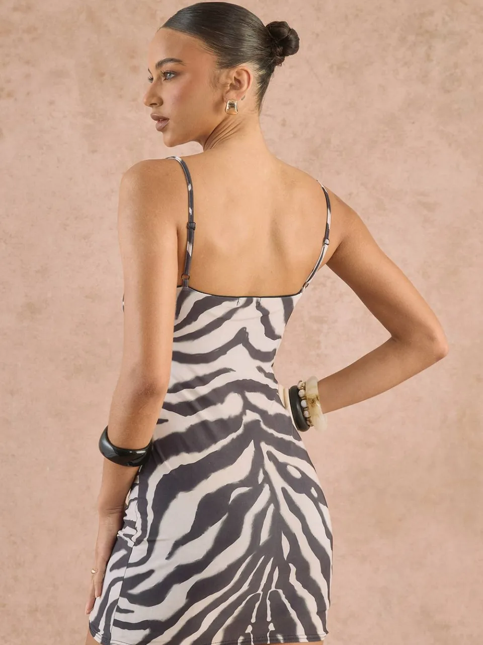 boohoo Dames Zebra Print Bandjes Mini Jurk zebraprint, foto 3