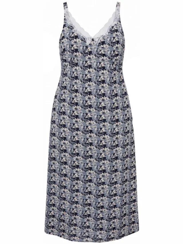 Trendyol Curve Dames Donkerblauw Stippen Maxi Mouwloos A-lijn Grote maten Jurk Marineblauw/Blauw