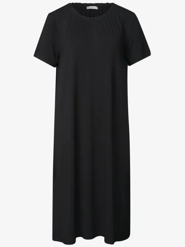Street One Knielange jersey jurk met ronde hals zwart, foto 3