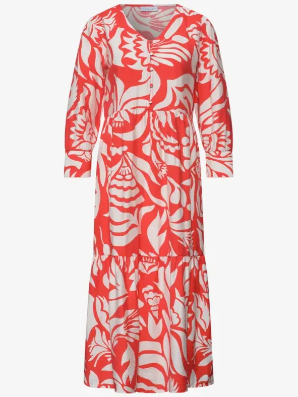 Street One Studio Midi-jurk met V-hals en print rood, foto 3