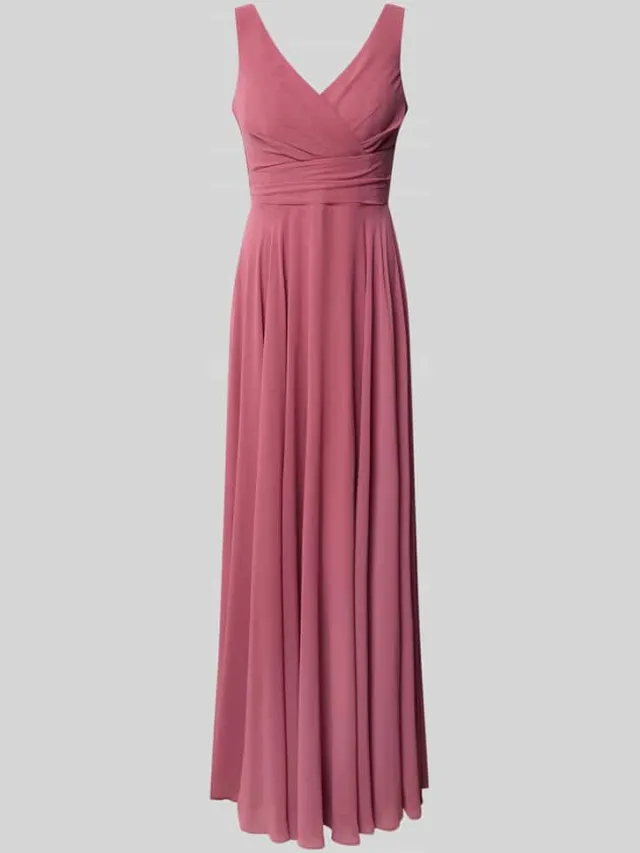 TROYDEN COLLECTION maxi-jurk van chiffon in wikkellook mauve, foto 2