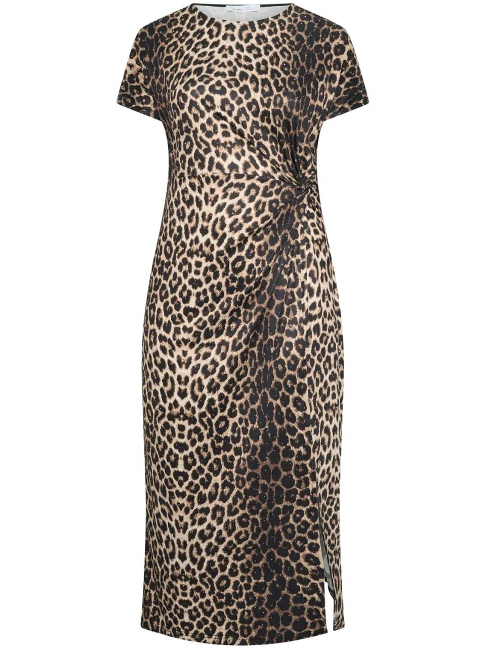 Yours London Bruine Jurk Met Dierenprint En Gedraaide Taille, foto 3