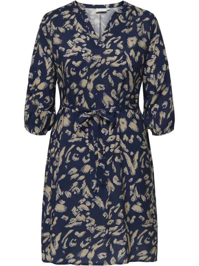 Only Carmakoma CARJYTTE LIFE 3/4 BLK DRESS AOP BF - Meisjes - Mini jurken Naval Academy/AOP