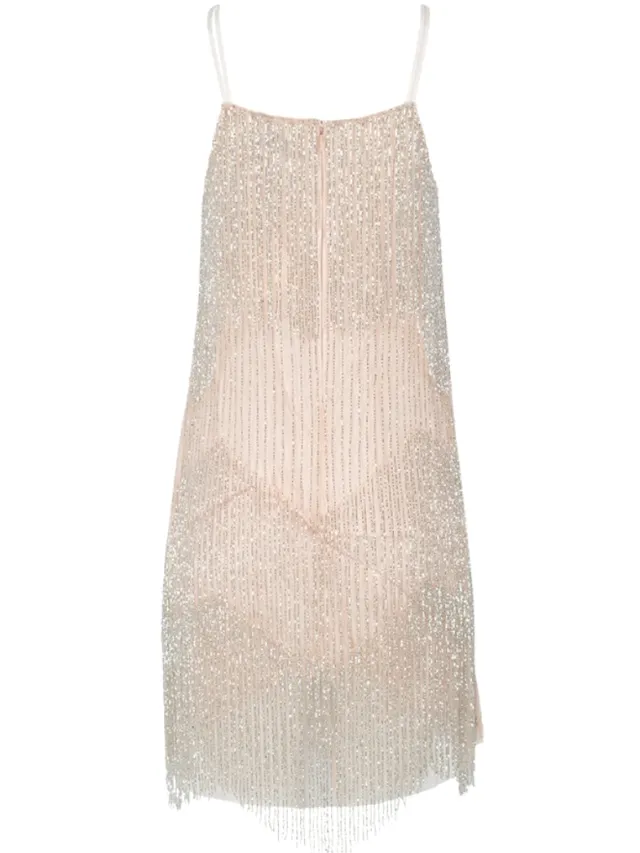 Ted Baker Diveria Nude Roze Minijurk Met Kwastjes, foto 2