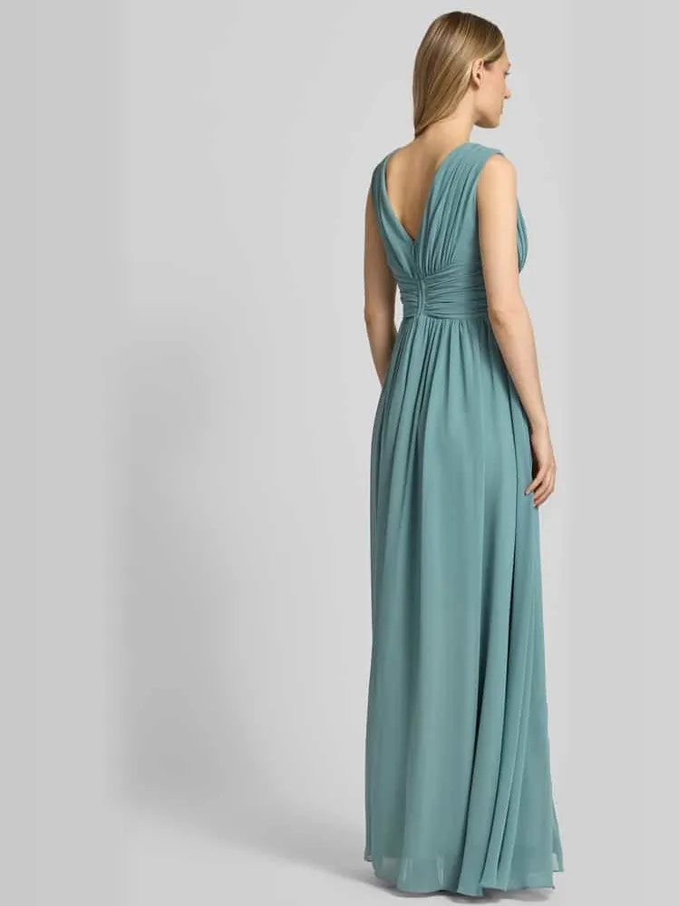 TROYDEN COLLECTION maxi-jurk met tailleband en draperieën mintgroen, foto 3