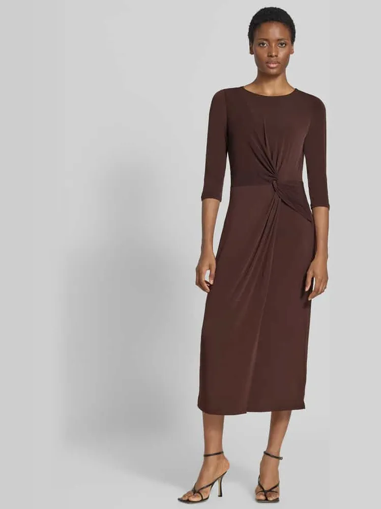 s.Oliver BLACK LABEL midi kokerjurk donkerbruin, foto 3