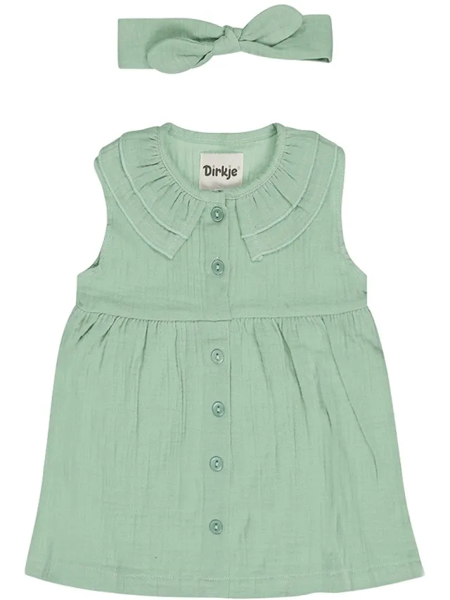 Dirkje Meisjes Jurk - Aqua green