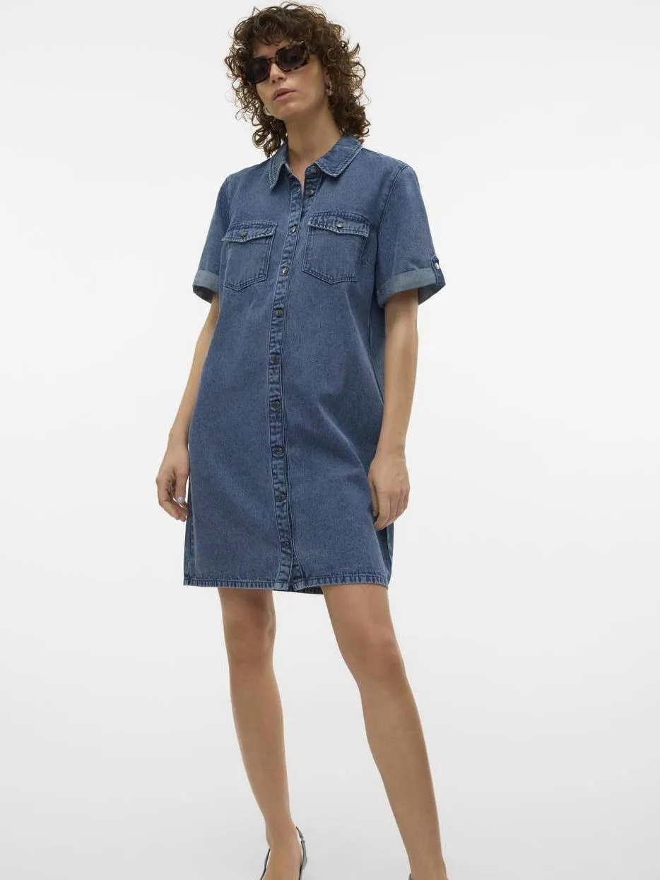 Vero Moda VMJENNIE spijkerjurk medium blue denim, foto 4