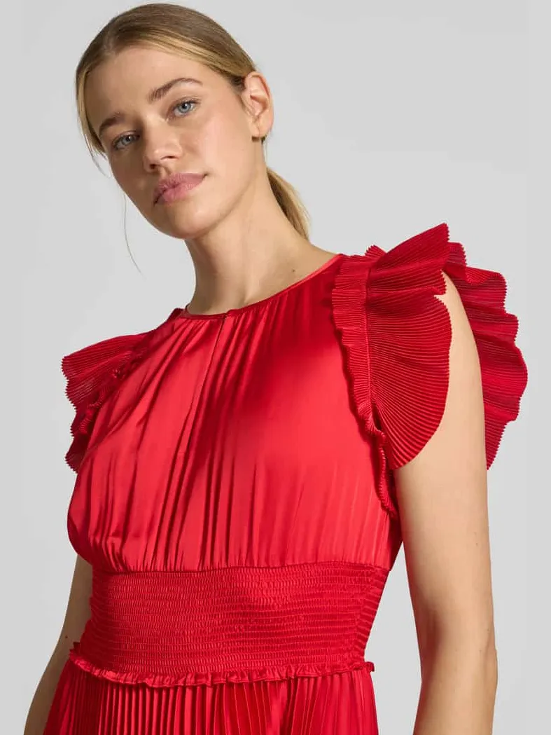 Joop! midi-jurk met plissévouwen model 'Dilia' rood, foto 4