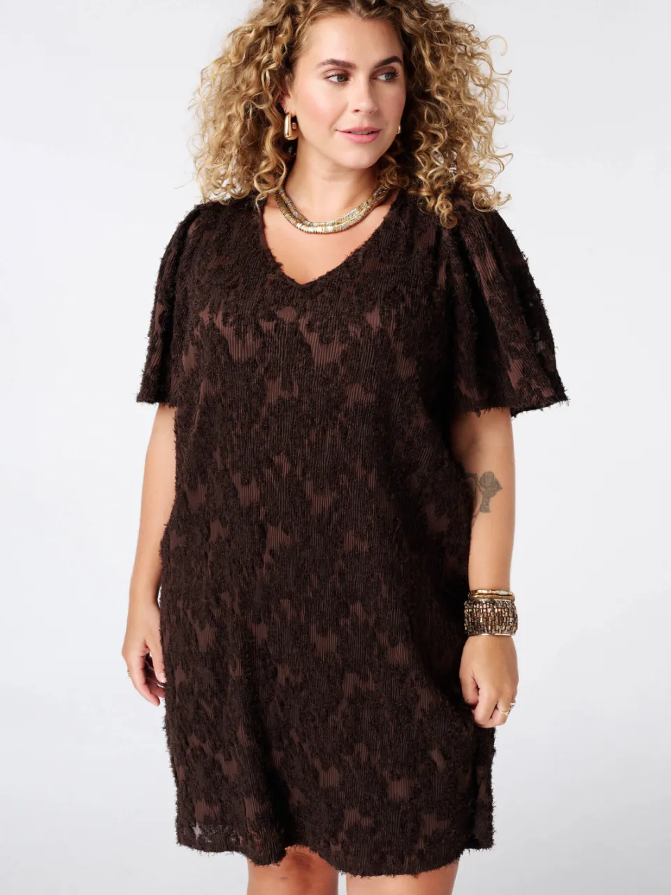 MS Mode A-lijn jurk Plus Size - bruin, foto 7