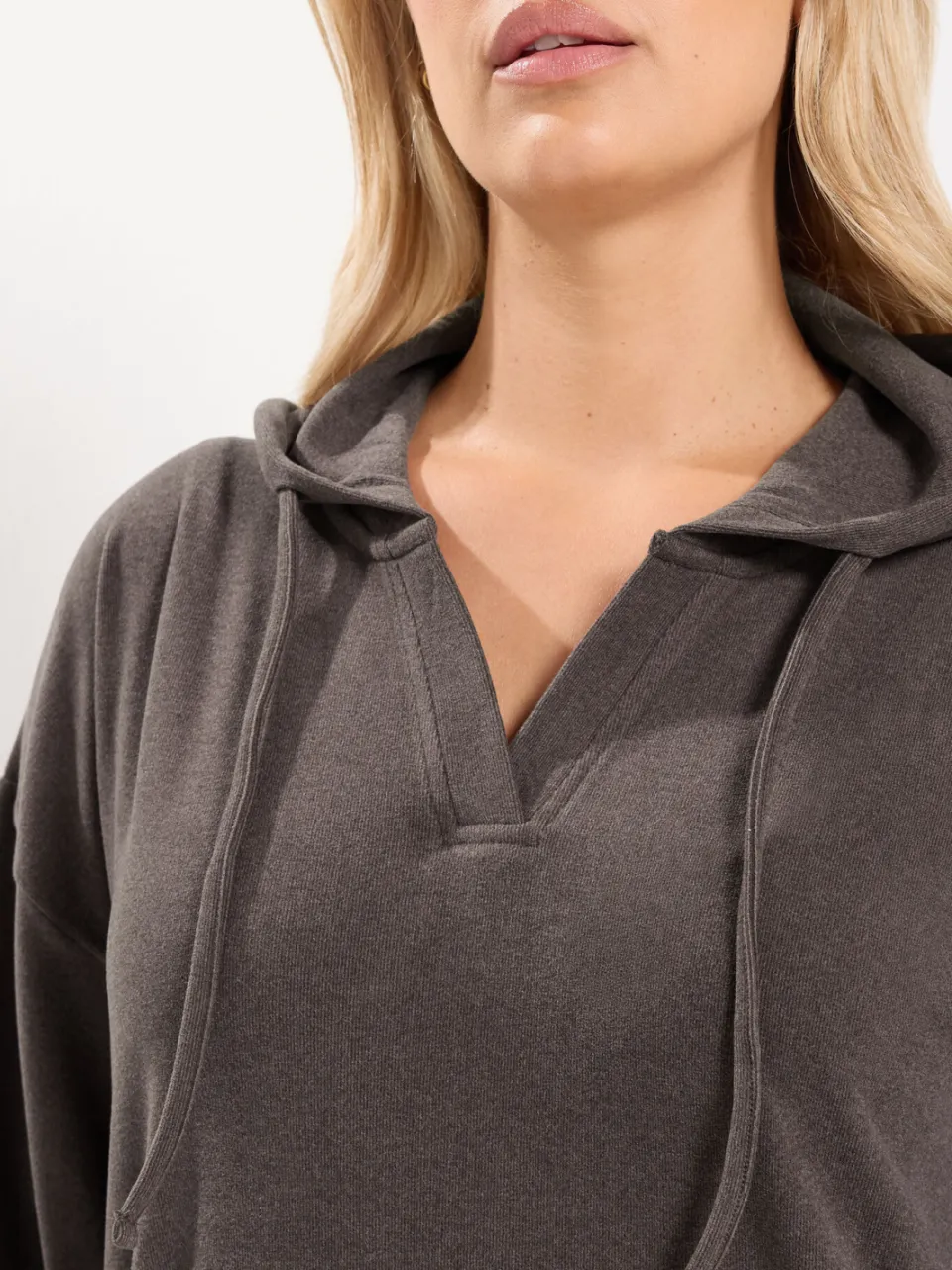 Yours Plus Size Chocolate Brown Dress Hoodie-56, foto 5