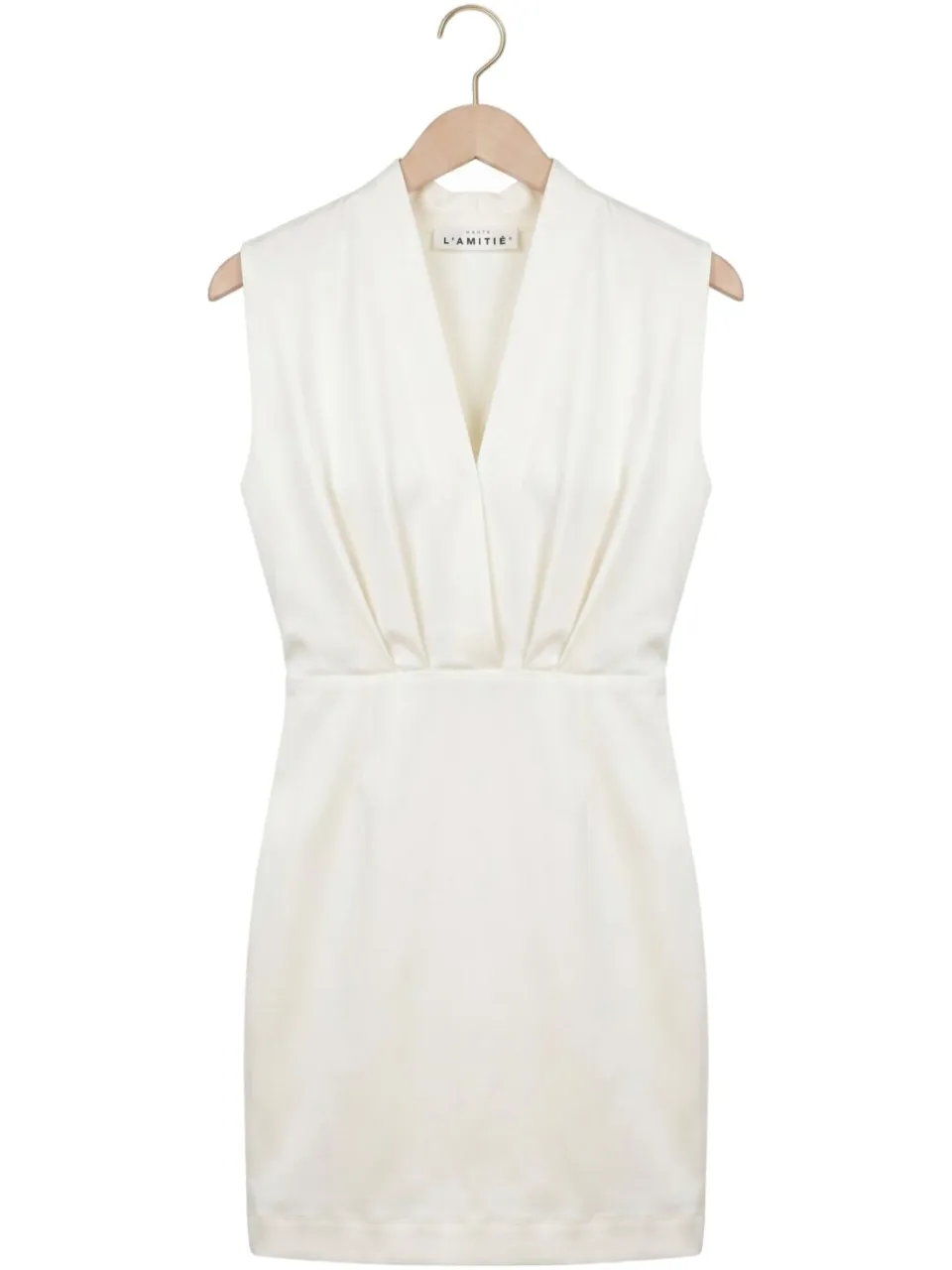 HAUTE L'AMITIÉ Dames Jurken L'egance Crop Drape Dress - Gebroken Wit, foto 2