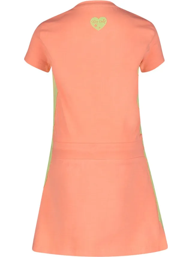 4President Meisjes jurk - Neon Bright Coral - Meisjes jurken