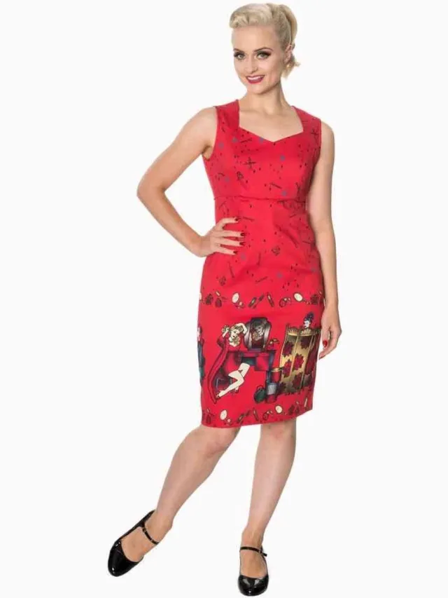 Dancing Days Vanity Kokerjurk - S - Rood