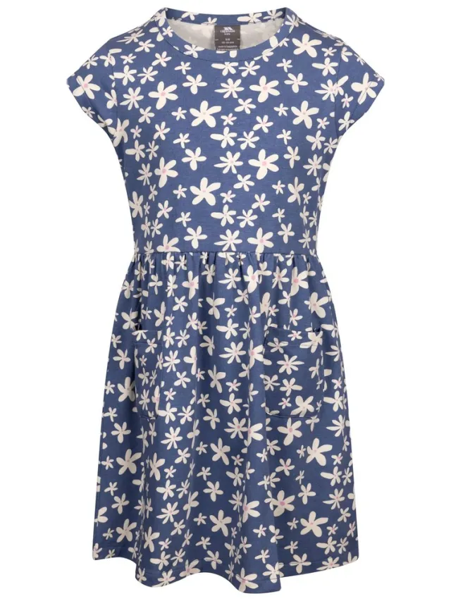 Trespass Meisjes Geluk Hart Korte Mouwen Jurk (Blauw)