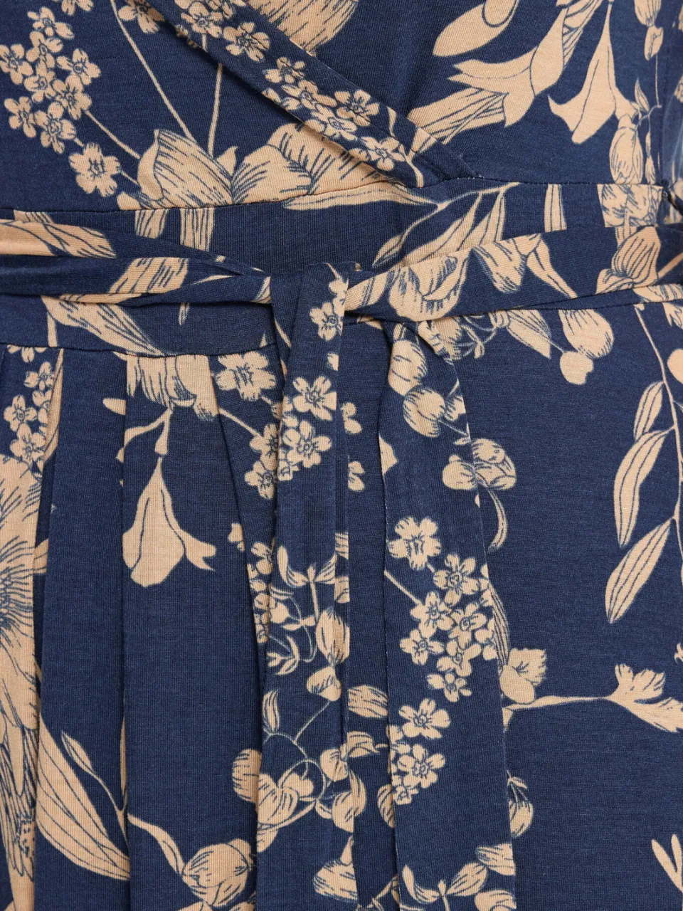 Yours Marineblauwe Wikkeljurk Met Bloemenprint, foto 5